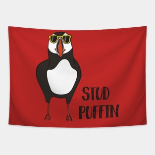 Stud Puffin Funny - Cool Puffin Bird in Sunglasses Tapestry