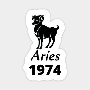 Black Aries Zodiac 1974 Magnet