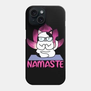 Funny Yoga Cat Namaste Apparel design. Phone Case