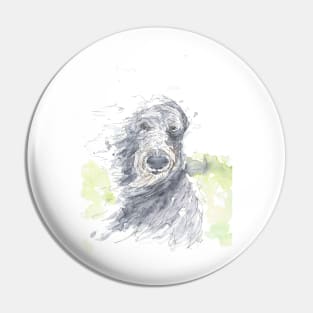 Scottish Deerhound Caught in the Wind! Pin