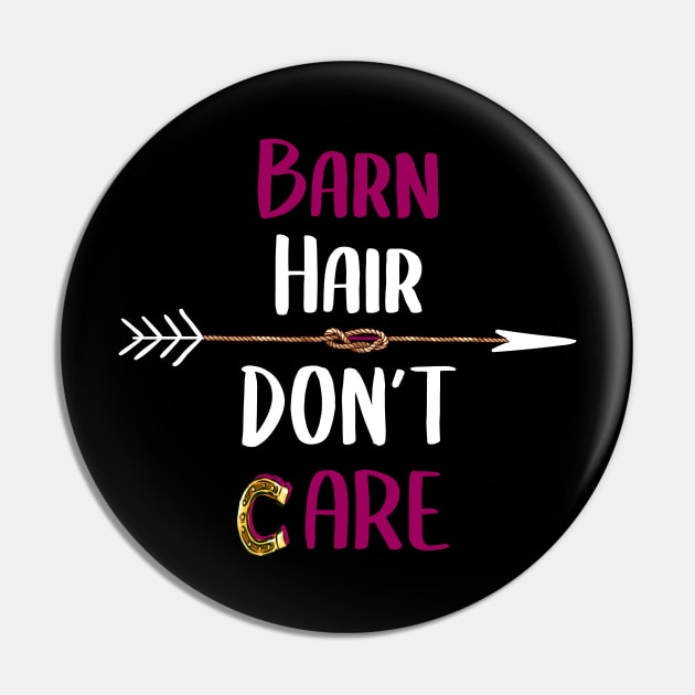 Barn Hair Don't Care Shirt Horse Shirt - Purple Design Pin by Awareness of Life