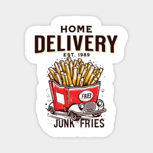 Print Design Vintage junk fries, retro design funny Magnet