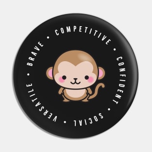 cute chinese zodiac | year of the monkey | personality traits | brave, competitive, confident, social, versatile Pin