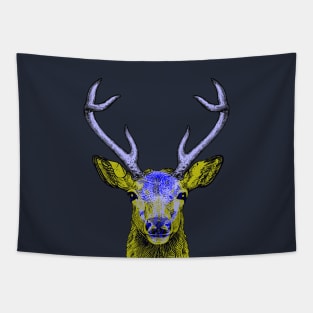 Deer Skull Interactive Yellow&Blue Filter T-Shirt #2 By Red&Blue Tapestry