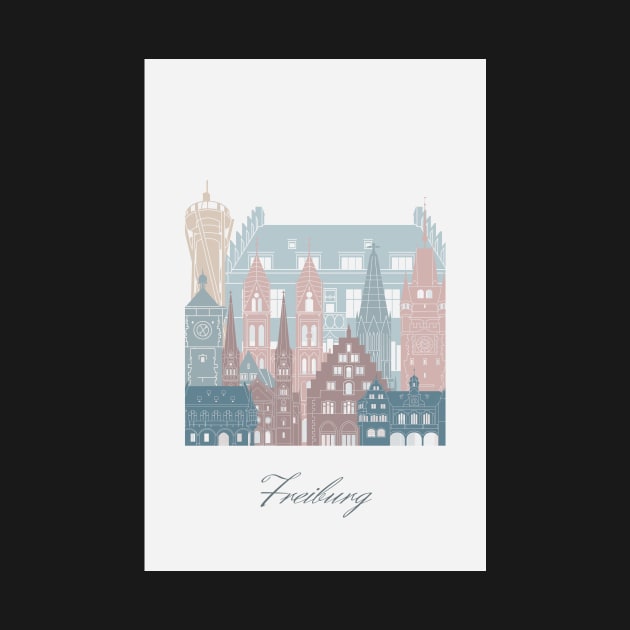 Freiburg, Germany, map skyline - 03 style by GreenGreenDream