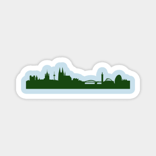 COLOGNE Skyline in forest green Magnet