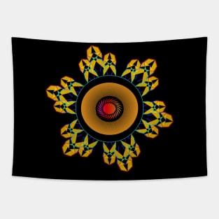 Star gold pattern red circle mandala Tapestry