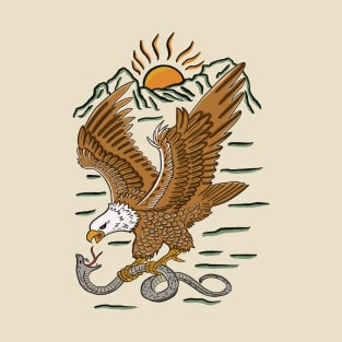 Eagle's Triumph: Serpent Capture T-Shirt
