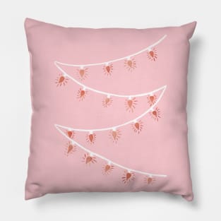 Rose gold Christmas lights Pillow