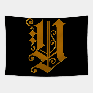 Golden Letter Y Tapestry