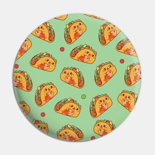 Tacocat pattern green Pin