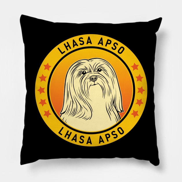 Lhasa Apso Dog Portrait Pillow by millersye