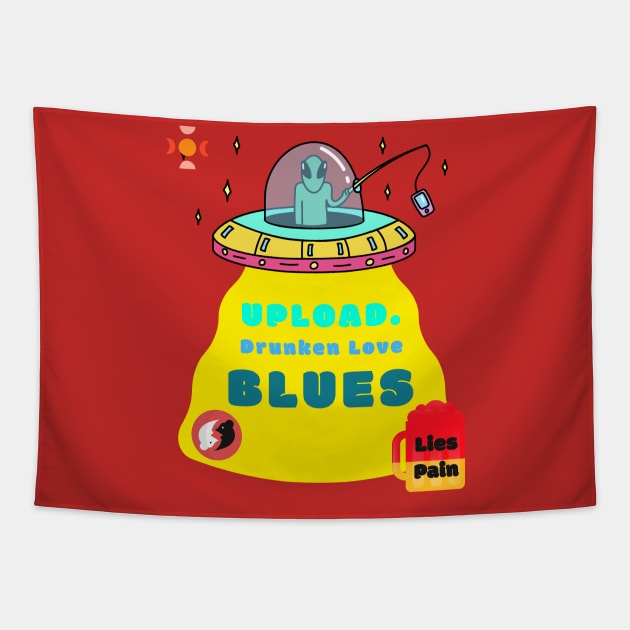 Upload Blues Tapestry by Pod11 Prints