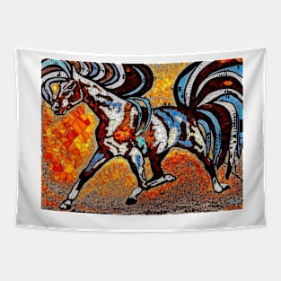 Run Pony Run Abstract Mosaic Tapestry