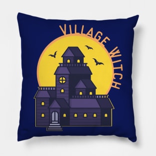 Full Moon Village Witch Pillow