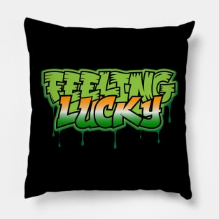 Feeling Lucky Graffiti Tees for the Feast of Saint Patrick-Lá Fhéile Pádraig Pillow