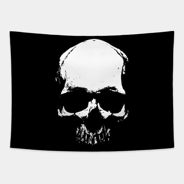 Human skull Tapestry by GrizzlyVisionStudio