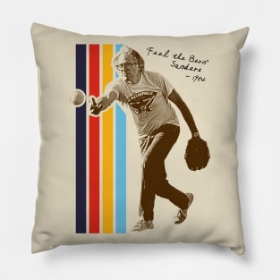 Bernie Baseball // Retro 80s Bernie Sanders Playing Baseball Fan Art Pillow