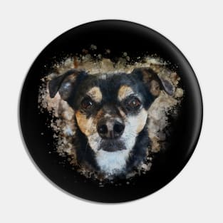 Rat Terrier dog face Pin