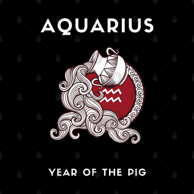 AQUARIUS / Year of the PIG by KadyMageInk