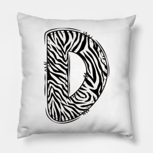 Zebra Letter D Pillow