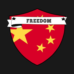 FREEDOM , CHINA COUNTRY SHIELD, MINIMALIST CHINA FLAG, I LOVE CHINA , BORN IN CHINA T-Shirt