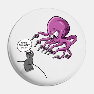 Funny cat and octopuss cartoon Pin