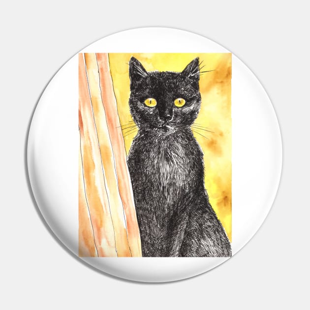 Black cat Pin by katerinamk