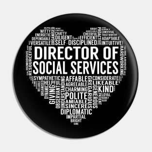 Director Of Social Services Heart Pin