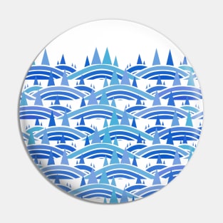 Blue Rolling Hills Mountain Landscape Pin