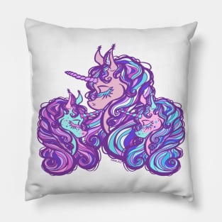 Mother of Twins Unicorn (Girl and Girl) Pillow