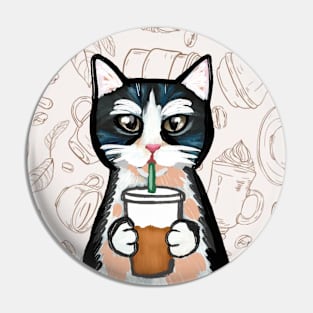 Cat Coffee Pin