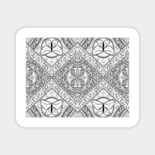 Gray Butterfly Mandala Magnet