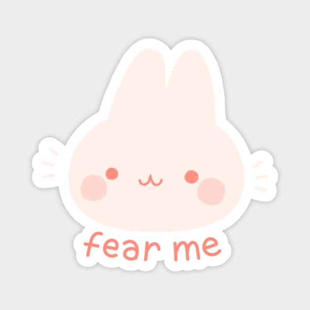 Fear Me Albino Bunny Magnet by Niamh Smith Illustrations