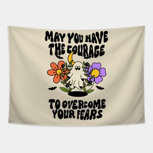 Overcome your fears spooky ghost design Tapestry