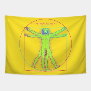 Vitruvian man in pop art style Tapestry