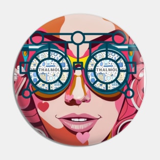 Abstract Ophthalmology Valentines Girl,brafdesign Pin