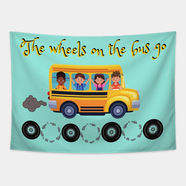 The Wheels On The Bus Go... Tapestry by AlmostMaybeNever
