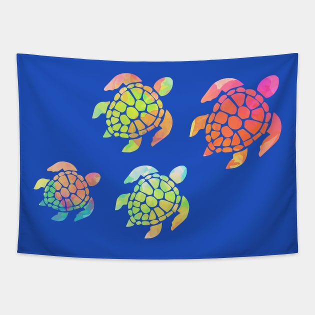 Tropical Hawaiian Sea Turtles Magic Islands Lovers Gift Tapestry by klimentina