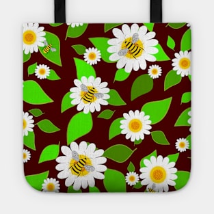 Honey Bees And Flowers - Flower Art Tote