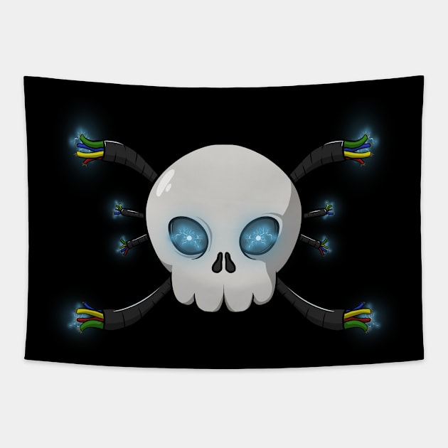 Electricians crew Jolly Roger pirate flag (no caption) Tapestry by RampArt