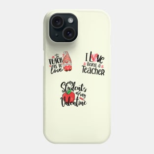 Retro Teacher Valentine Stickers Pack Phone Case