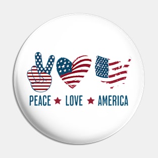 Peace Love America Pin