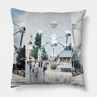 Brussels Atomium Photo Collage Pillow