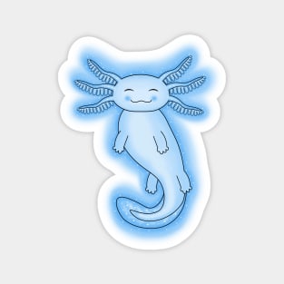 Cool blue / Cyan axolotl swimming Magnet