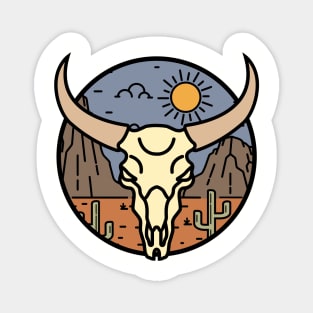 Western Desert Cow Skull Scene Magnet