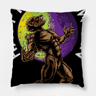 Happy Halloween Werewolf Full Moon Pillow