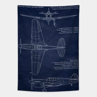 P40 WarHawk Blueprint Tapestry