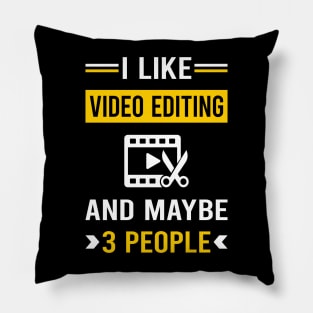 3 People Video Editing Editor Pillow