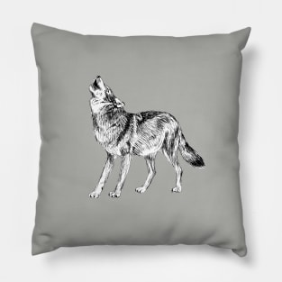 Wolf Print Pillow